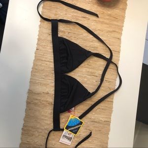 Mi Ola black cross back and tie bathing top